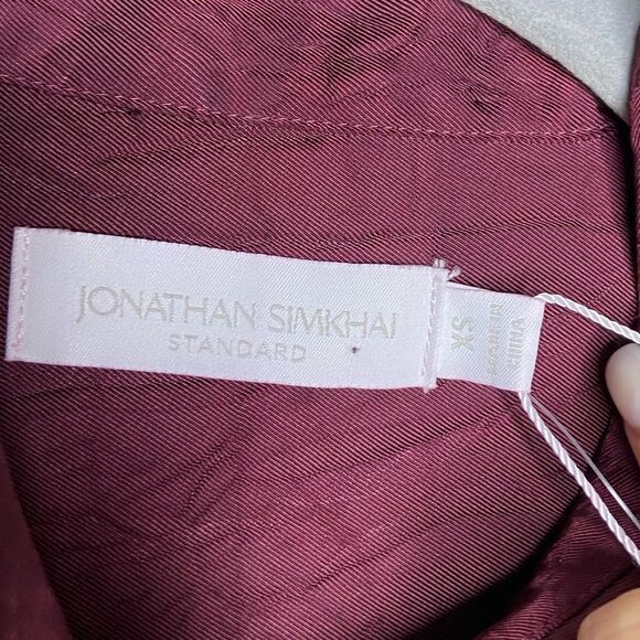 NWT Jonathan Simkhai Baylor Mini Wine Dress Satin Cutout Size XS - Picture 7 of 8